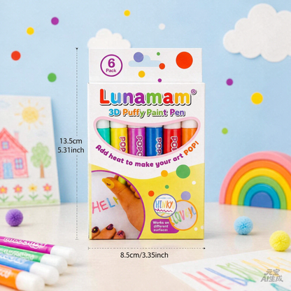 Lunamam® 3D Puffy Paint Pen – Fun DIY Art Marker for Creative Decorations